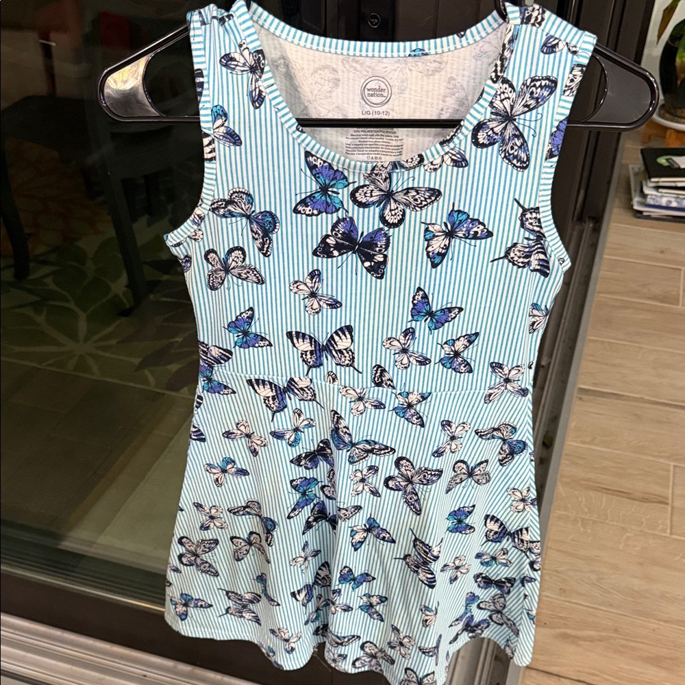 TWO Dresses. Wonder N Blue Butterfly Print Casual Dress & H&M floral dress.